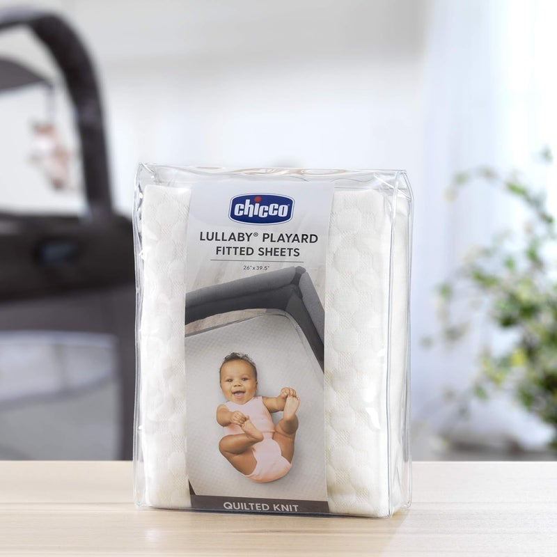 Chicco Lullaby Playard Sheet - Ivory | Ivory (Pack of 2) - Image 4