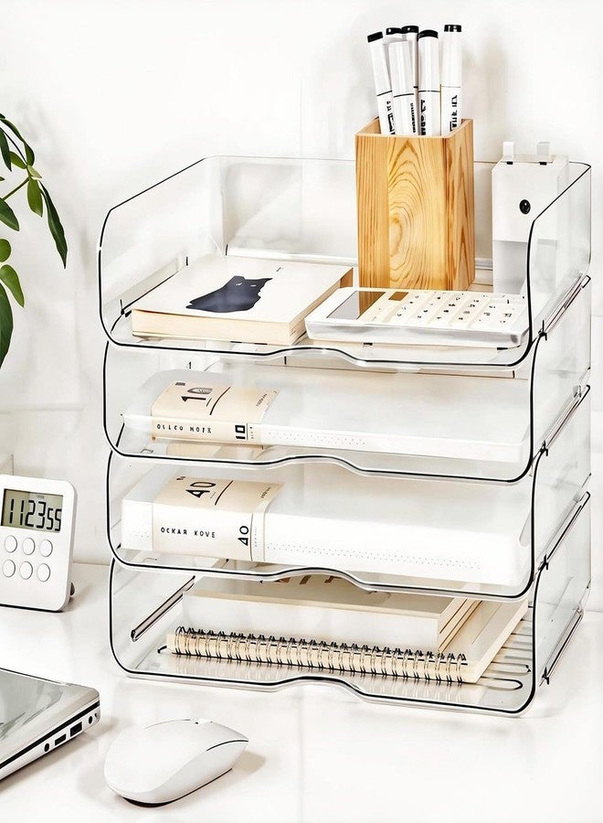 DCA Large Capacity Desk Organizer, 4 Tier Paper Organizer, File Organizer for Desk, Stackable Paper Tray for Office, Home and School - Image 5