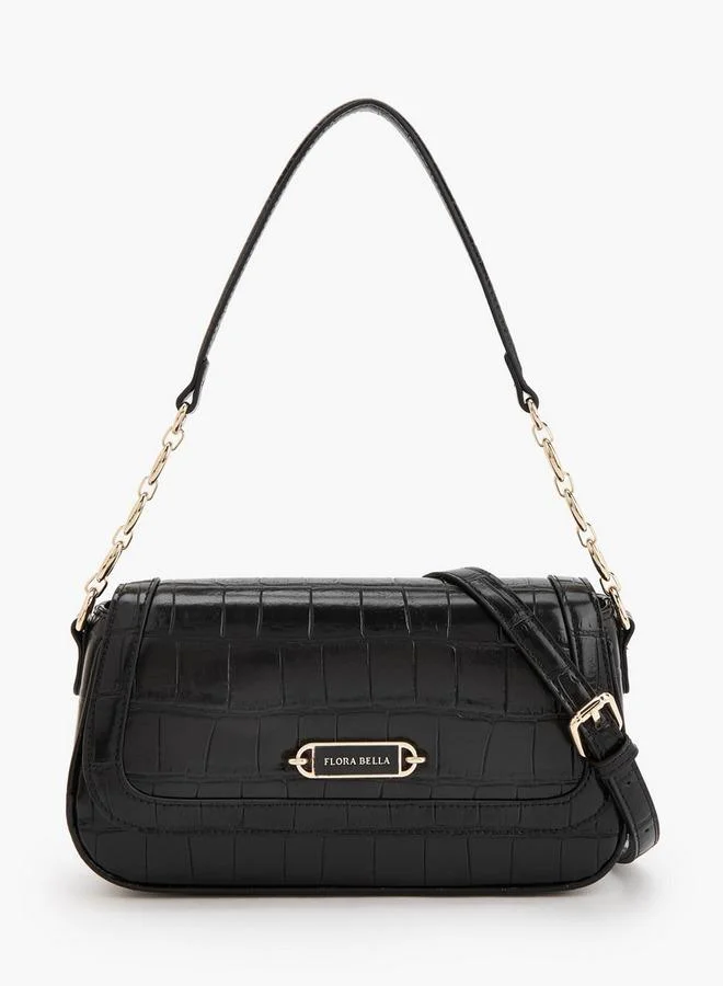 Textured Crossbody Bag With Magnetic Flap Closure