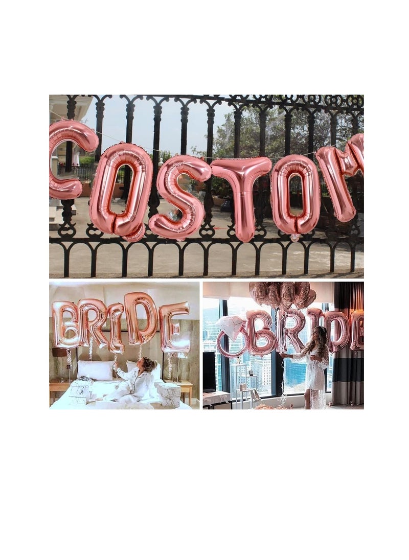 Party with Emma Rose Gold Letter A to Z Balloons 32 inch Large Alphabet Balloons Rose Gold Helium Foil Letter Balloon Banner for Birthday Party Anniversary Wedding Decoration (Rose Gold-U)  - Image 5