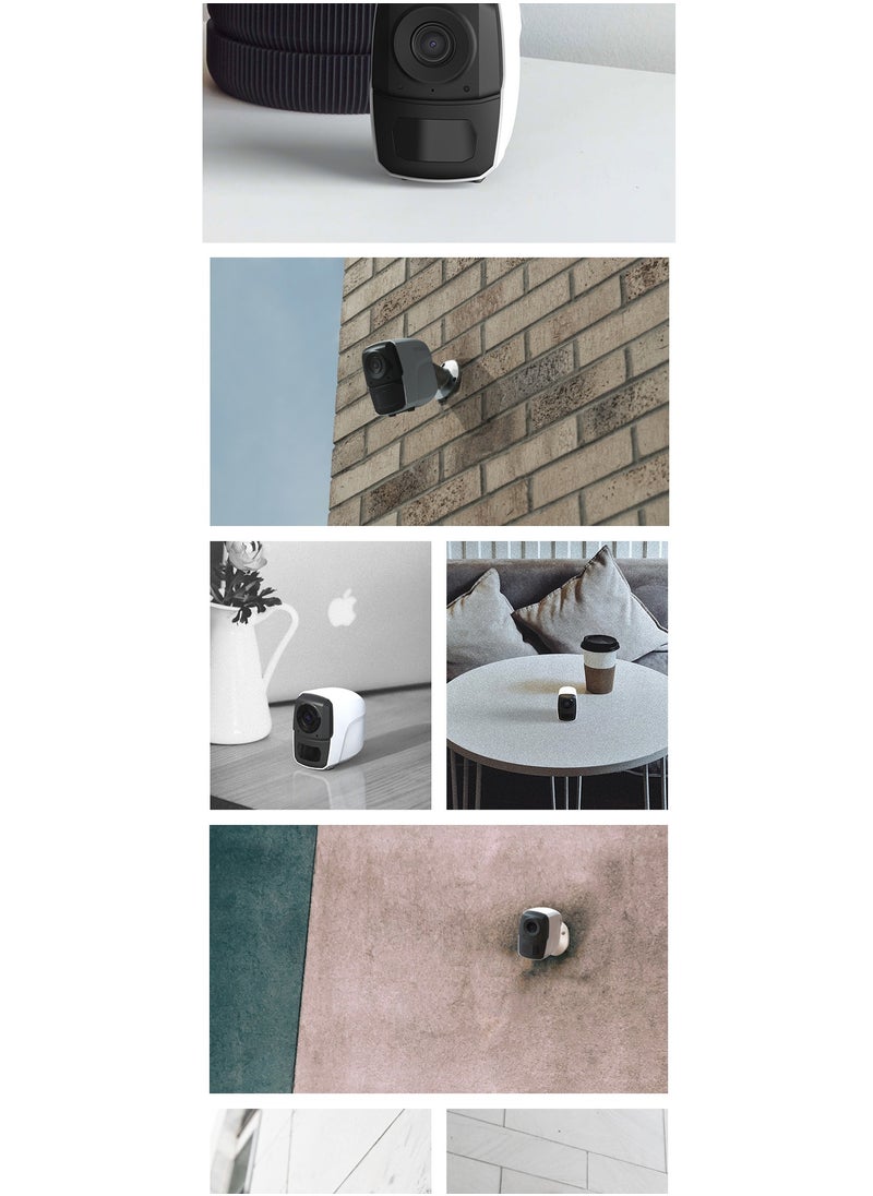 HD Rechargable Battery Powered WiFi Camera with Waterproof Night Vision AI Human Detection Two Way Audio and Local Storage Wireless Security Camera for Outdoor Indoor