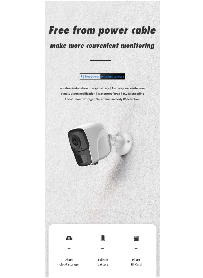 Generic HD Rechargable Battery Powered WiFi Camera with Waterproof Night Vision AI Human Detection Two Way Audio and Local Storage Wireless Security Camera for Outdoor Indoor  - Image 2