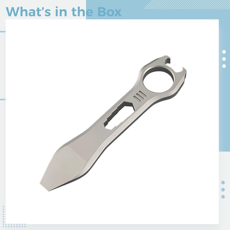 Titanium Pry Bar Multi Tool, 5.6 In Pocket Wrench Bottle Opener, Corrosion Resistant, For Camping Hiking - Image 2