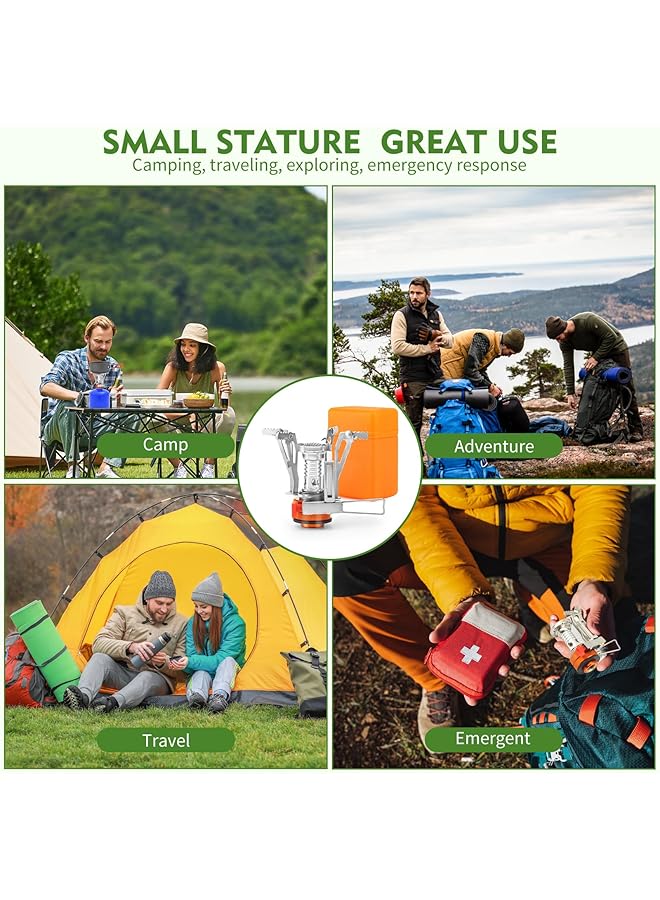 SWIUKPHE Portable Camping Stove Backpacking Stove Specialized Camping Stove with Piezo Ignition Stable Support Wind Resistance Camp Stove for Camping Hiking&Outdoor Adventure Cooking - Image 2