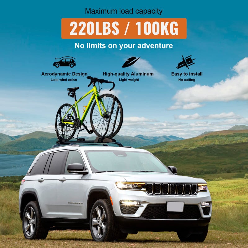 Wonderdriver Roof Rack Cross Bars Compatible with Jeep Grand Cherokee L 2021-2026 and 2022-2026 Grand Cherokee WL, Heavy Duty 260lb Aluminum Crossbar Racks Roof Rail Rooftop Luggage Canoe - Image 5
