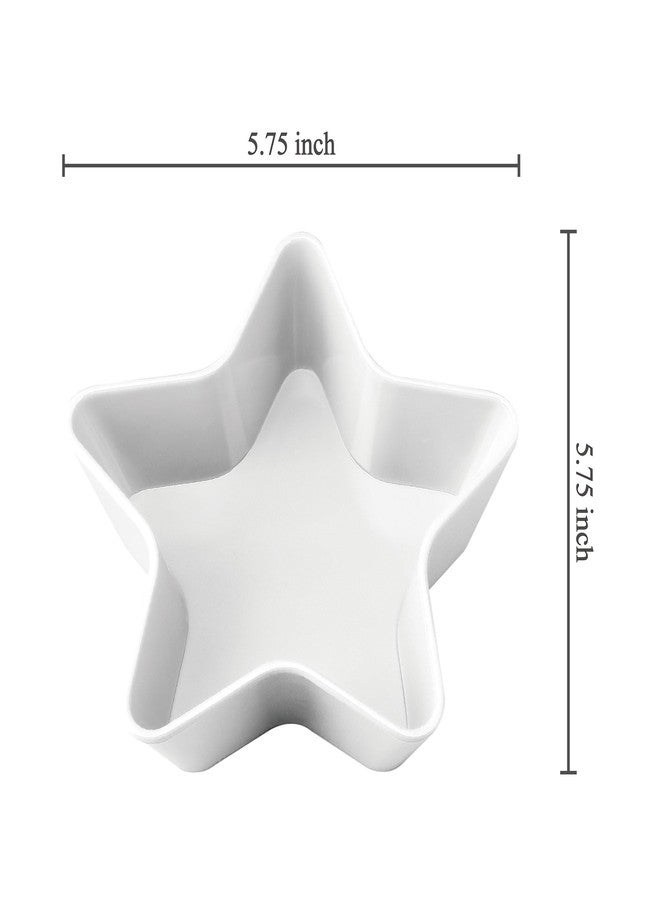 أب أوعية تقديم صغيرة من الميلامين على شكل نجمة وطنية من UP UPware، مثالية للحلويات والوجبات الخفيفة والآيس كريم والمكسرات والفواكه، لون أبيض، 5.5 بوصة، طقم من 4 قطع - Image 5