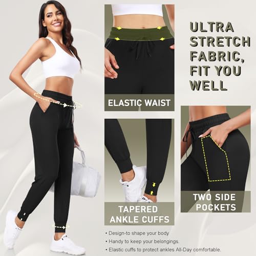 FULLSOFT Sweatpants for Women-Womens Joggers with Pockets Lounge Pants for Golf Hiking Yoga Workout Running (Black,Small) - Image 4