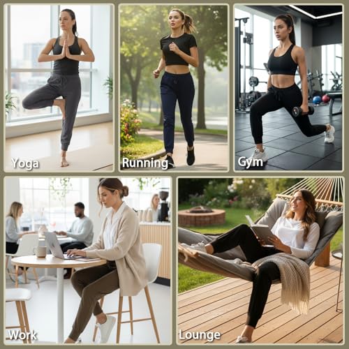 FULLSOFT Sweatpants for Women-Womens Joggers with Pockets Lounge Pants for Golf Hiking Yoga Workout Running (Black,Small) - Image 5