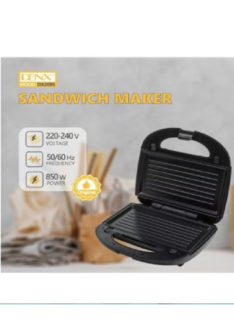 Denx Sandwich Maker 850W - Black - Image 2