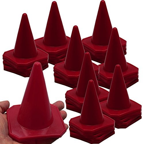Bluedot Trading 4 Red Mini Plastic Traffic Cones Set of 40 for Agility Training RC Racing Outdoor Activities Sports Drills Party Games - Image 1