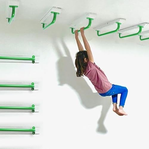 Purife 17.2 Inch Metal Green Playground Handles Pack of 4- Outdoor Swing Sets Safety Handles - Playset Grab Bar, Indoor Kids Climbing Monkey Bars for Playhouse, Treehouse, Jungle Gym - Image 5