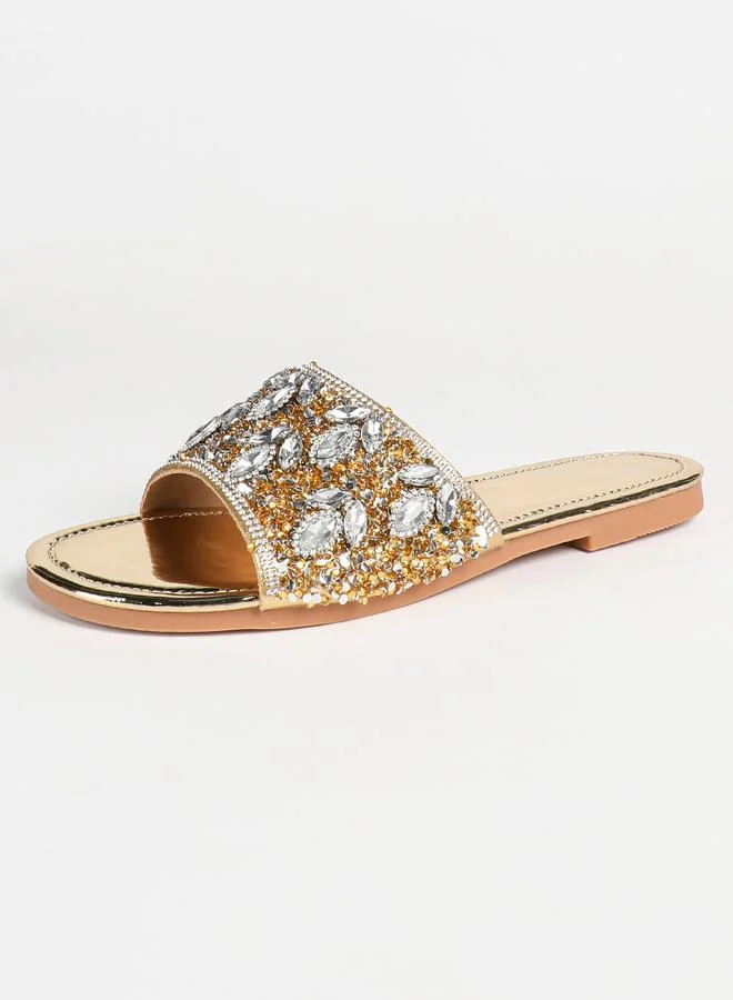 Take Two Embellished Flat Sandals