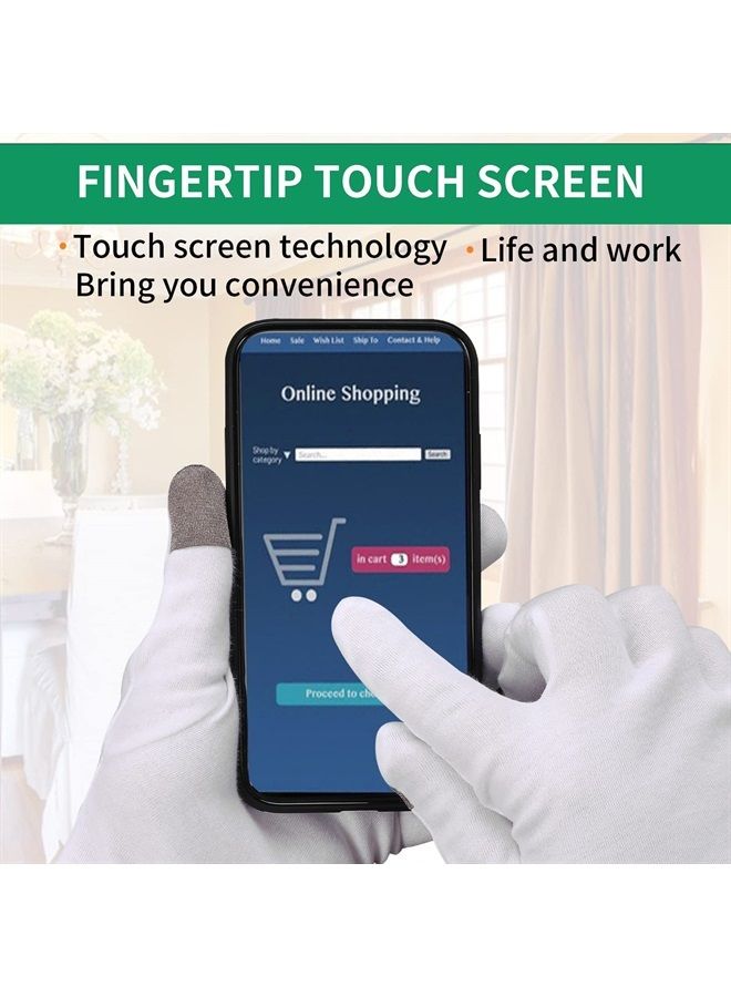 Sibba 3 Pairs Touch Screen Moisturizing Gloves White Cotton Moisturizing Gloves Overnight Bedtime Heal Eczema Sleeping Lotion Hand Spa Treatment Gloves Repair Rough Cracked Dry Chapped Hands Skin - Image 4