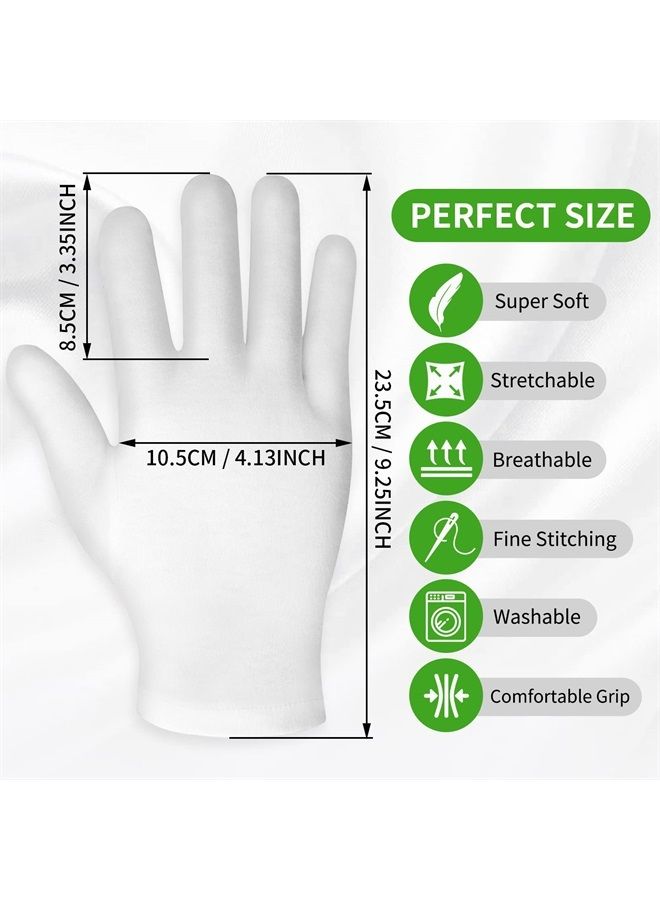 Sibba 3 Pairs Touch Screen Moisturizing Gloves White Cotton Moisturizing Gloves Overnight Bedtime Heal Eczema Sleeping Lotion Hand Spa Treatment Gloves Repair Rough Cracked Dry Chapped Hands Skin - Image 2
