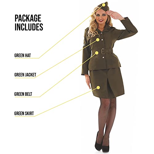fun shack Army Costume Women - Military Soldier Halloween Outfit - WW2 Inspired Women's Costume for Parties, Small - Image 3
