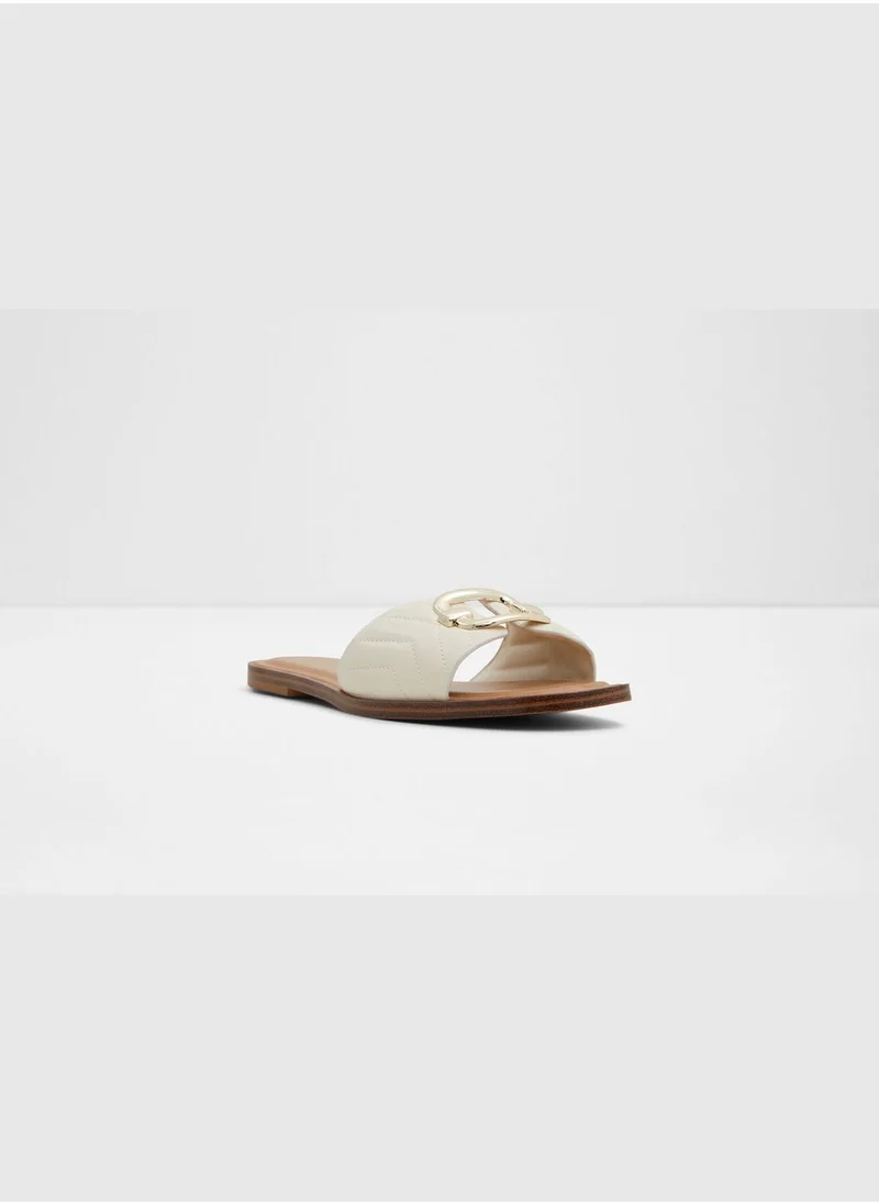 ALDO Flat Heels Qelajar White Sandals