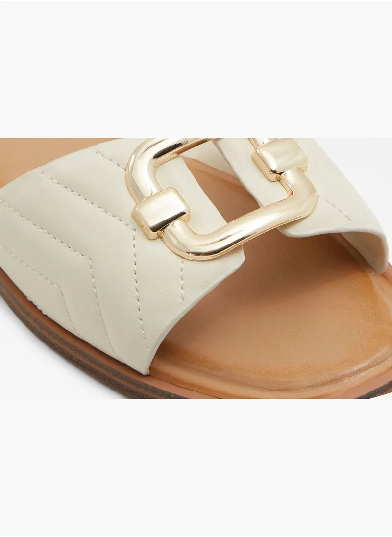 ALDO Flat Heels Qelajar White Sandals