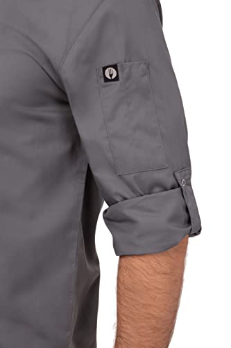Chef Works Men's Lansing Chef Coat, Grey, 3X-Large - Image 3