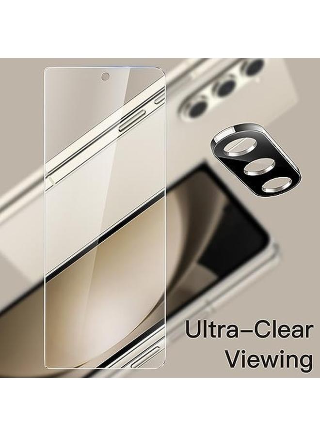 جي تيك واقي شاشة أمامي لهاتف Samsung Galaxy Z Fold 5 مع واقي لعدسة الكاميرا 9H زجاج مقوى مضاد للخدش عالي الوضوح، عبوتان لكل منهما - Image 3