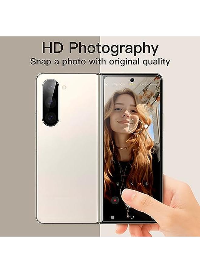 جي تيك واقي شاشة أمامي لهاتف Samsung Galaxy Z Fold 5 مع واقي لعدسة الكاميرا 9H زجاج مقوى مضاد للخدش عالي الوضوح، عبوتان لكل منهما - Image 5