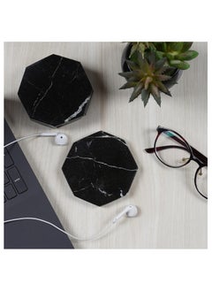 RADICALn Coaster Set Of 6 Black Handmade Marble Coffee 3.5 Inches Star Coasters Plates For Mug Glass Drinks - Ideal For Car And Outdoor Pot Kitchen Cup Sets  - Image 4