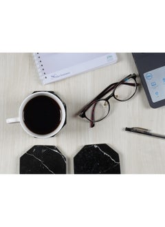 Coaster Set Of 6 Black Handmade Marble Coffee 3.5 Inches Star Coasters Plates For Mug Glass Drinks - Ideal For Car And Outdoor Pot Kitchen Cup Sets - pzsku/Z873F8EE219431EBC0D41Z/45/_/1729152393/e653f18d-af71-48e4-92a0-a890851a4d18