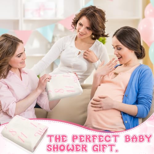 Chumia Baby Monthly Milestone Blanket for Baby Girl 59"x39" Floral Photo Prop Age Milestone Blanket with 2 Felt Floral Wreath Frame (Pink,Bow) - Image 5