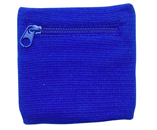 Chris.W 3Pairs Sports Wristband Zipper Sweatband Wrist Wallet Key Pocket for Women Men Running Cycling Jogging and Other Sports(Black/Blue/White) One Size fits Most - Image 4