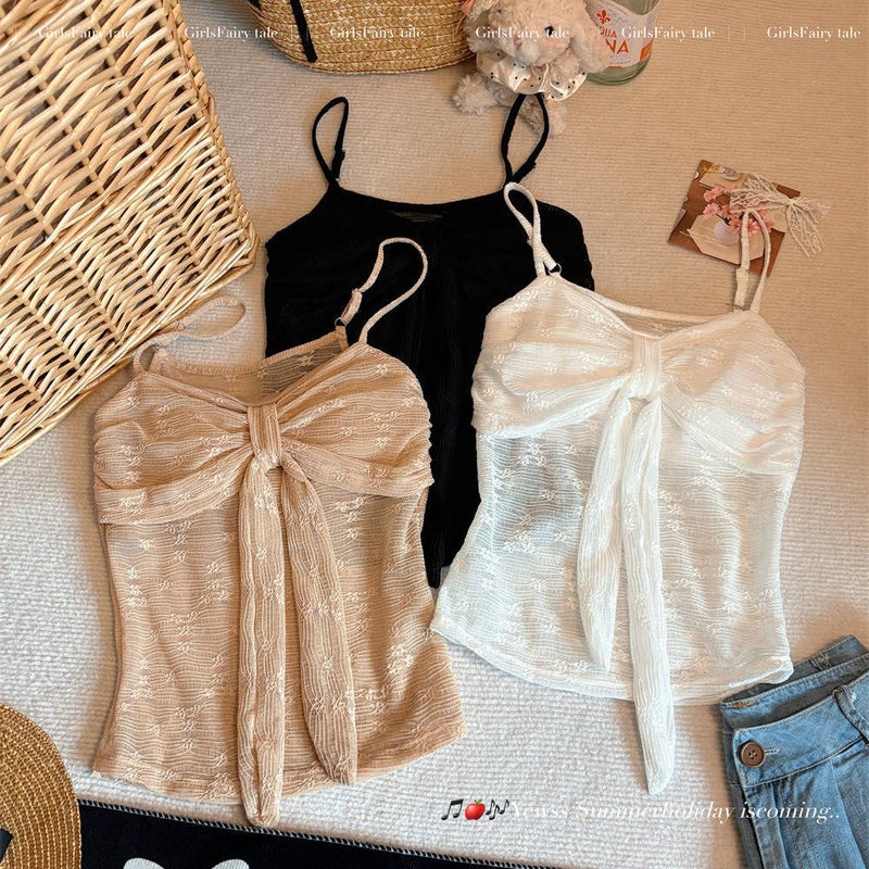Sexy Lace Camisole Top with Padded Bra for Women - Image 3
