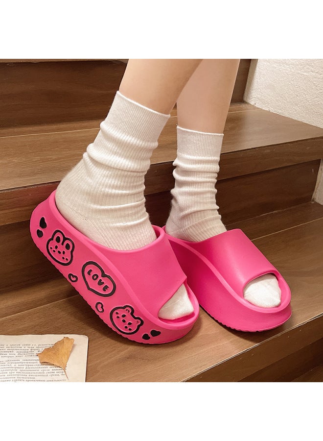 Eva Thick-soled Slippers For Outdoor Wear, Cute Cat Design, Suitable For Commuting, Beach Vacations, And Sales