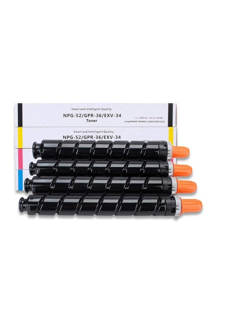 Terabyte 36/-52/C-EXV34 Compatible Toner Cartridge Replacement for -36 GPR36 for Use with ImageRunner Advance C2020 C2025 C2030 C2220 C2225 C2230 Printer,4-Pack ,4 Colors - Image 1