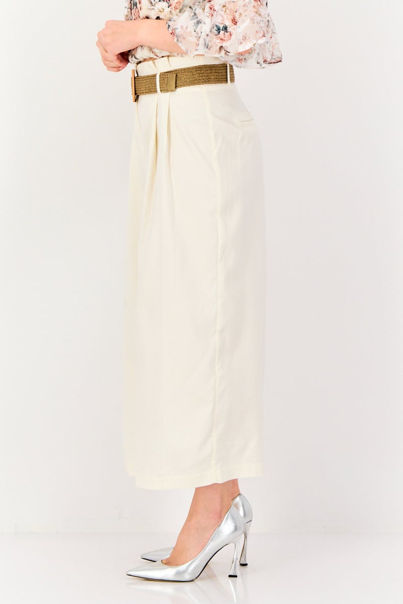 VERO MODA سروال واسع عادي للنساء، أبيض فاتح - Image 2