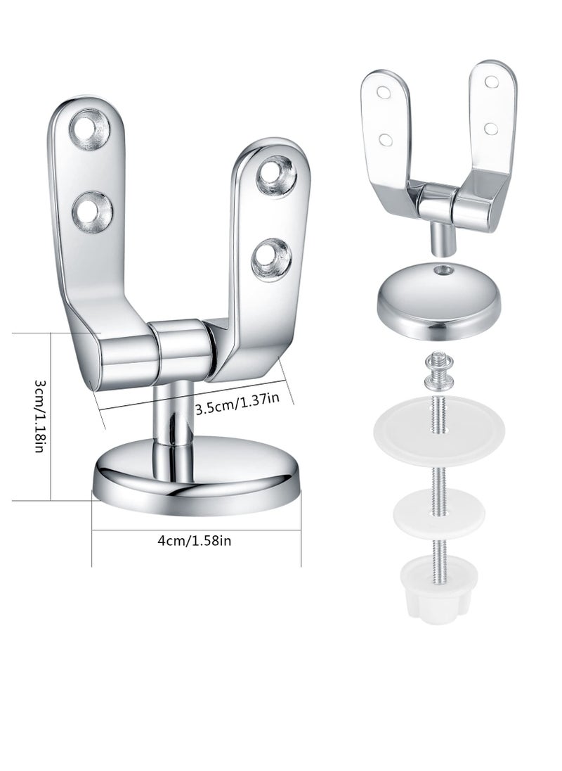 KASTWAVE Toilet Seat Hinges Replacement, Chrome Finished Toilet Seat Hinge Fixings, Toilet Seat Hardware for Installing Fixed Toilet Seat Parts -Zinc Alloy Material (2 Pcs)  - Image 4