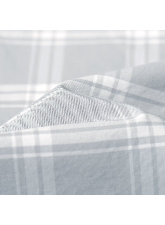 Limeng Men's Pure Cotton Plaid Long-sleeve Shirt, Youth American-style Casual Commuter Checkered Shirt, Gray Plaid, Size 42 - Image 3