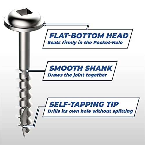 Kreg SML-C1-100 Zinc Pocket Screws, 1 Inch #8 Coarse Thread, Maxi-Loc Head (100 Count) - Image 4
