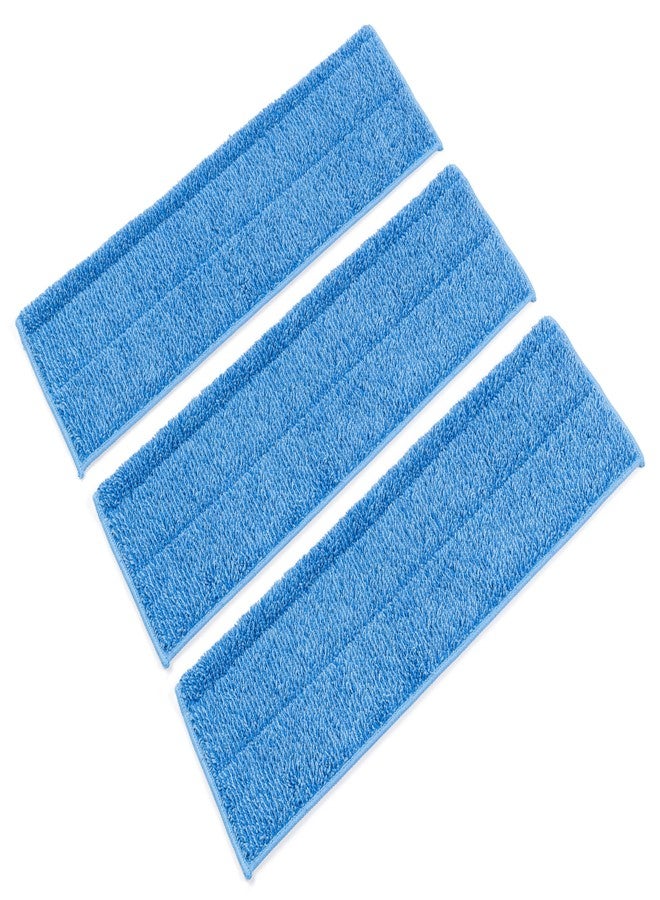 Zflow Ventures 18" Microfiber Wet and Dry Mop Pads 3-Pack - Premium Commercial Grade Washable Pads (18", Blue) - Image 1