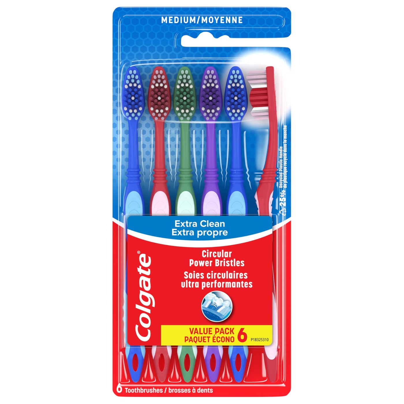 Colgate Extra Clean Toothbrush Medium Toothbrush for Adults 6 Pack