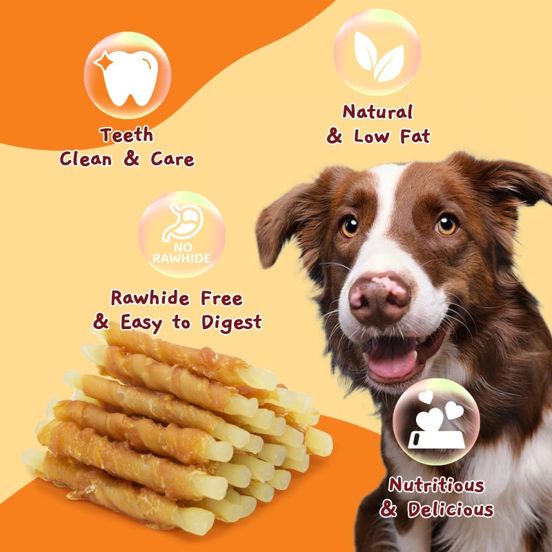 Jungle Calling Rawhide Free Treats for Dogs, Chicken Wrapped Cod Sticks Dog Treats, Soft Chewy Snacks for Training Rewards, 10.6 oz (Chicken) - Image 5