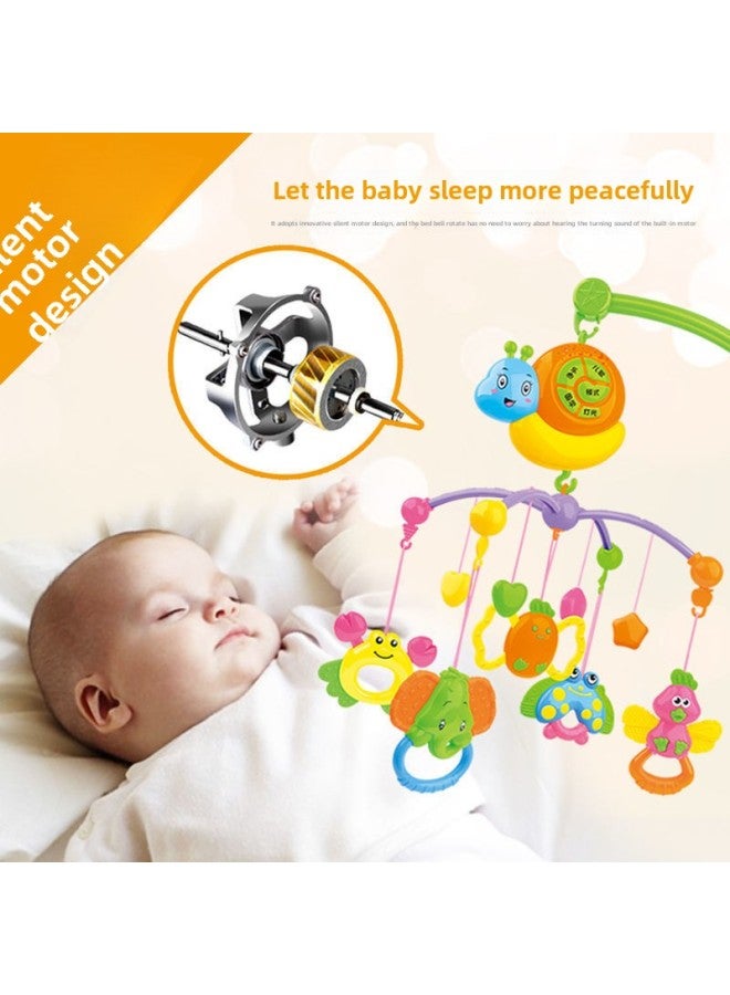 Newborn Baby Toy Bed Bell Rotating Music Hanging Bell 0-3 Months 6 Baby Bedside Pendant Rattle Baby Artifact-Color:Basic Pendant Red Stand-Specifications:Cradle Melody Music Edition + Charging
