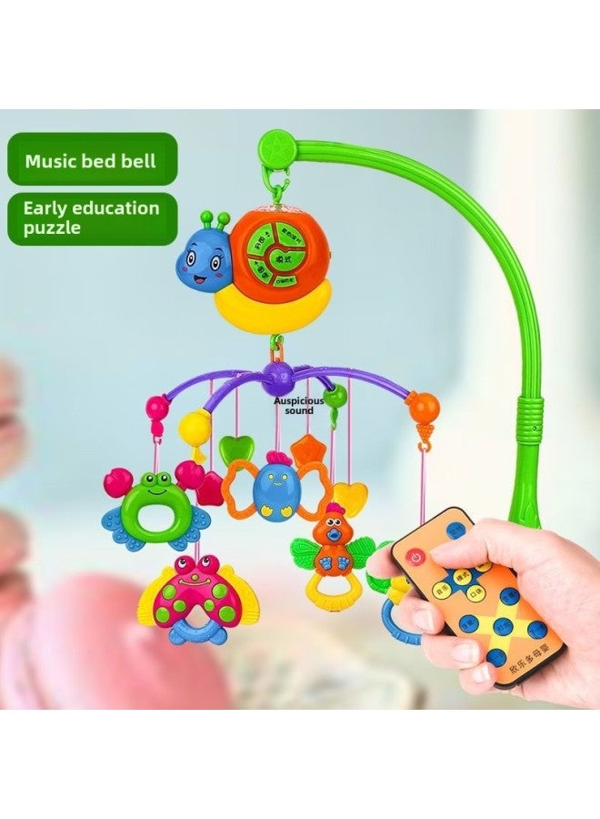 Newborn Baby Toy Bed Bell Rotating Music Hanging Bell 0-3 Months 6 Baby Bedside Pendant Rattle Baby Artifact-Color:Basic Pendant Red Stand-Specifications:Cradle Melody Music Edition + Charging
