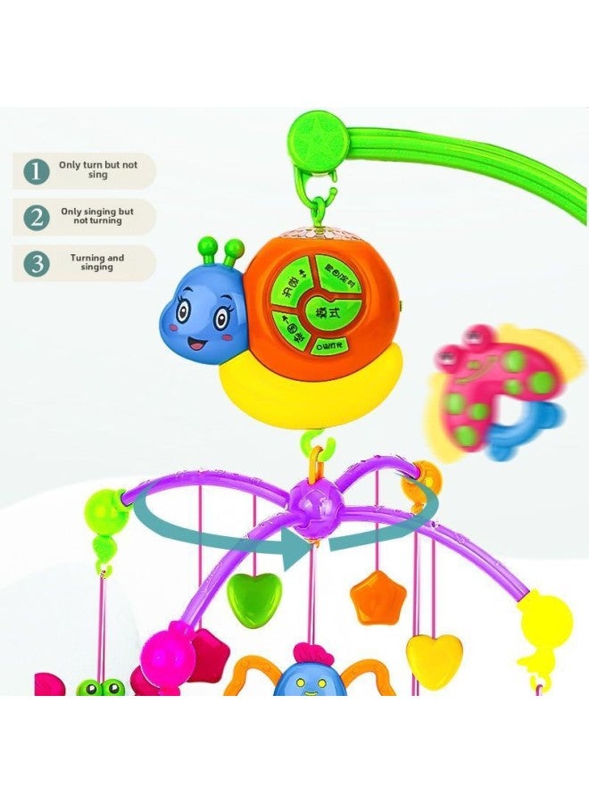 Newborn Baby Toy Bed Bell Rotating Music Hanging Bell 0-3 Months 6 Baby Bedside Pendant Rattle Baby Artifact-Color:Basic Pendant Red Stand-Specifications:Cradle Melody Music Edition + Charging