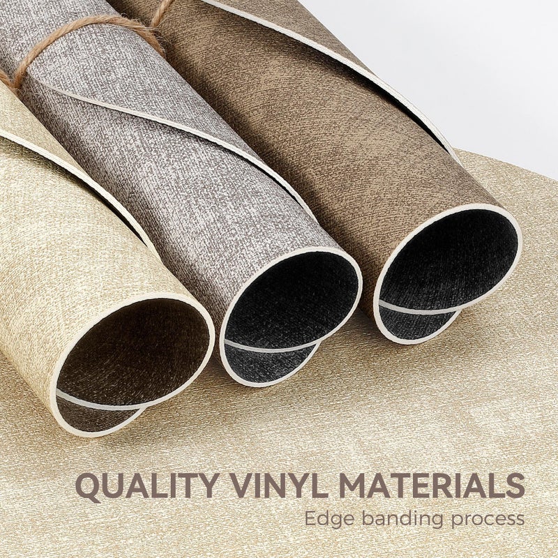 NCUE 13" Round Placemats Set of 6, NCUE Dual-Sided Faux Leather Heat Resistant Table Mats, Waterproof Oilproof Washable Protective Table Placemats with Coaster, Wipeable Vinyl for Indoor & Outdoor Use - Image 5