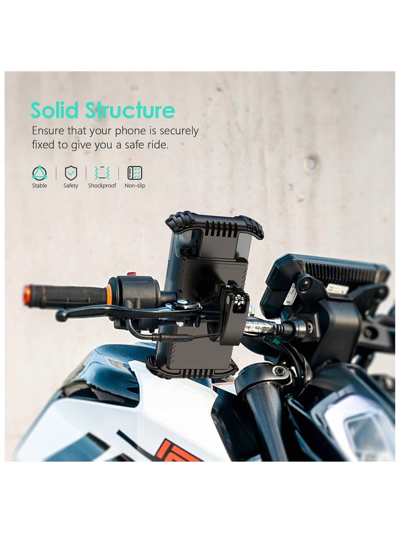 Y&D Bike Phone Holder, Adjustable Mount Bicycle Motorcycle Holder - 360° Rotatable Anti-shake Super Stable Mountain Accessories for 4.7" to 7.0" Smartphones - Image 3