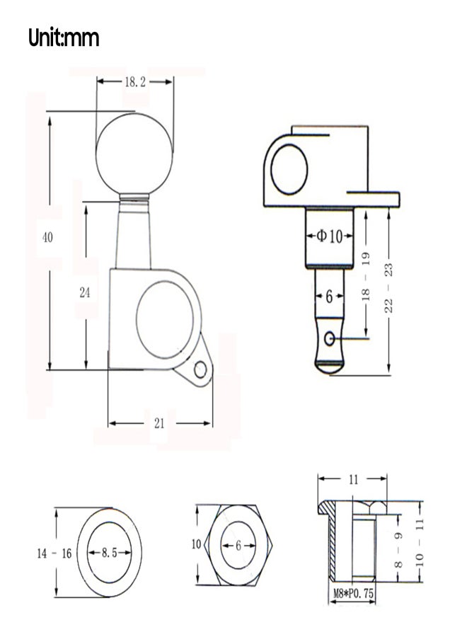 4 PCS Ukulele Tuning Peg Uke Knobs 1:15 Closed Style Tuners Tuning Key for 4 String Ukelele - Image 5