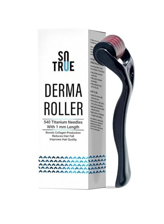 So True Sotrue Derma Roller For Hair Growth 1 mm with 540 Titanium Needles | Repairs Damaged Hair, Activates Hair Follicles | For Hair Fall & Hair Thickening | Reduces Acne Scars | Safe & Effective To Use(set of 3) - Image 2