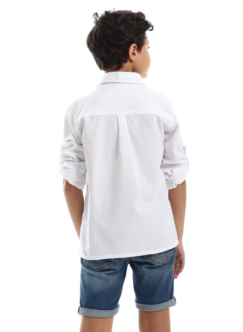 Master Jeans Boys Casual Roll Up Sleeves Cotton Shirt - Image 3