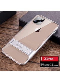 NuSense Kickstand Shockproof Case For Iphone 11 Pro Max  (6.5 Inch),Flexible Soft Tpu And Pc Frame Cover With Foldable Stand  (Silver)  - Image 3