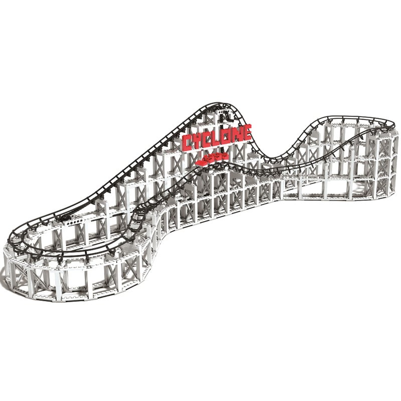 CDX Blocks Cyclone 900 Pieces Building Brick Set Gravity Powered Roller Coaster Model Promotes STEM Learning