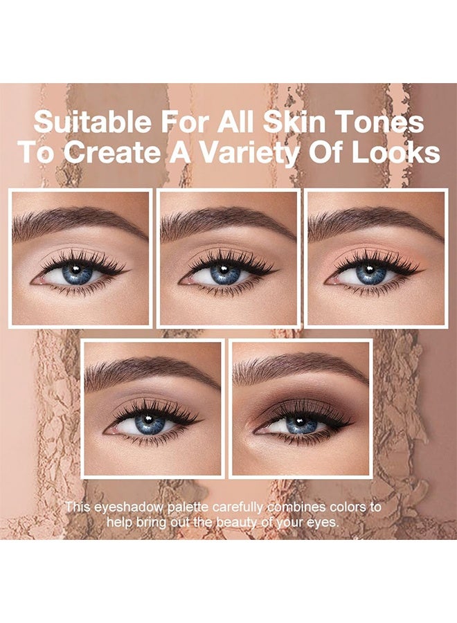 MYHO Microscopic Carvings Outline Five-Color Eyeshadow Palette, Neutral Nude Brown Eyeshadow Palette, 5 Cool Neutral Matte Shades – Off White, Beige, Light to Dark Brown – Velvety Finish, Long-Lasting, Natural Everyday Eye Makeup for Brown Eyes 01 - Image 4