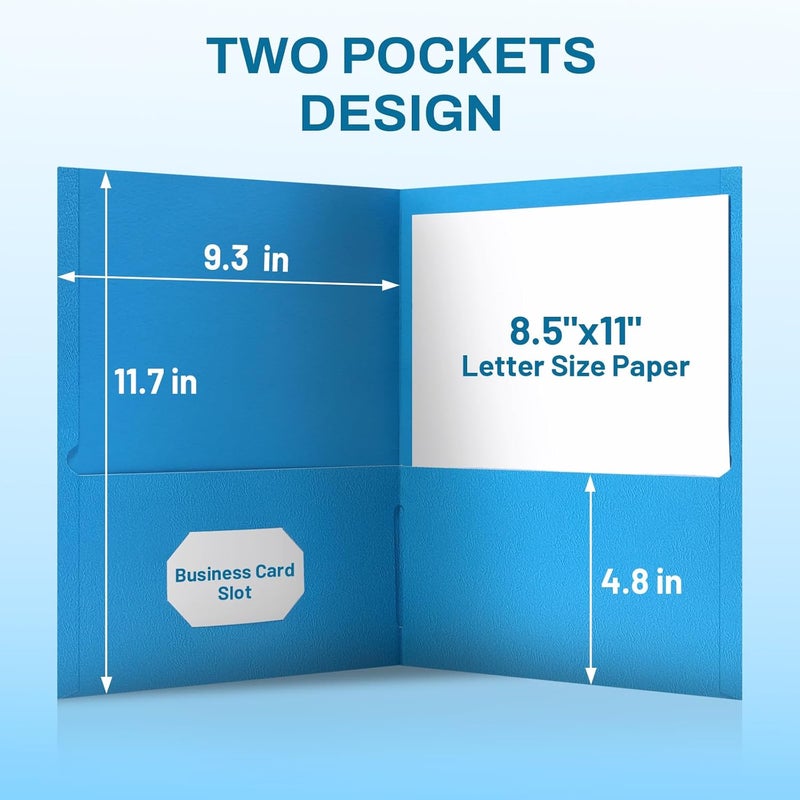 SUNEE Folders with Pockets(25 Pack, Assorted Colors), 2 Pocket Folders Fit Letter Size Paper, Paper File Folder for School Office Home Business - Image 4